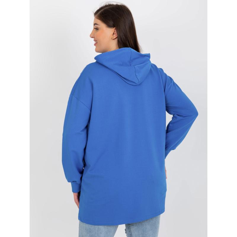 Női kapucnis pulóver plus size ABELA sötétkék