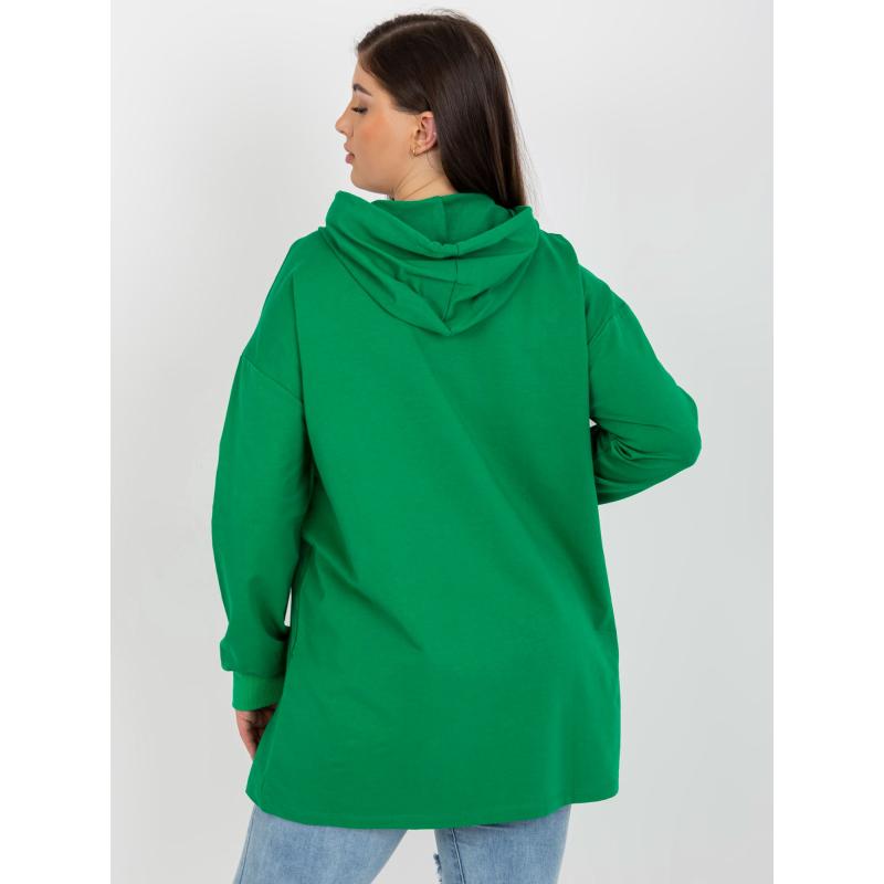 Dámská mikina s kapucí plus size ABELA zelená