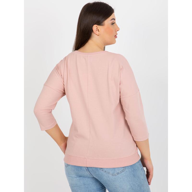 Dámska blúzka s potlačou plus size FIDELIA ružová