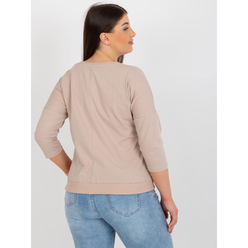 Dámska blúzka s aplikáciou plus size JONASA béžovo-hnedá