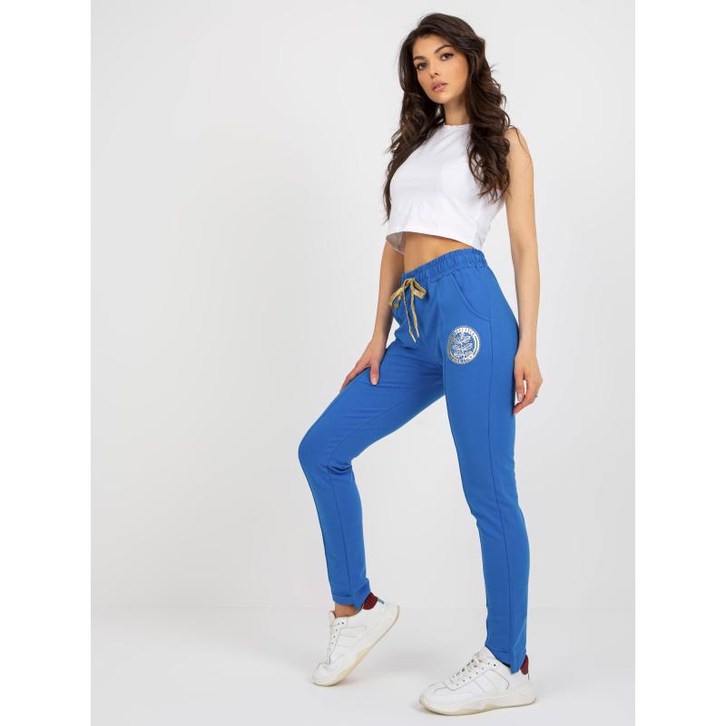 Dámské tepláky s aplikací EMILIA tmavě modré