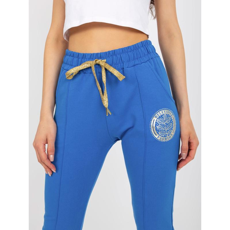 Dámské tepláky s aplikací EMILIA tmavě modré