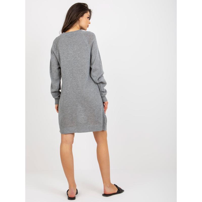 Női kerek nyakú ruha ERMINA szürke