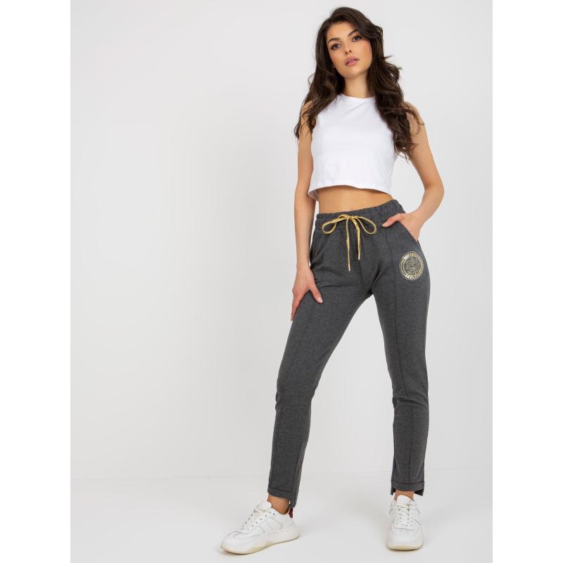 Dámské tepláky s kapsami SEVERINA tmavě šedé