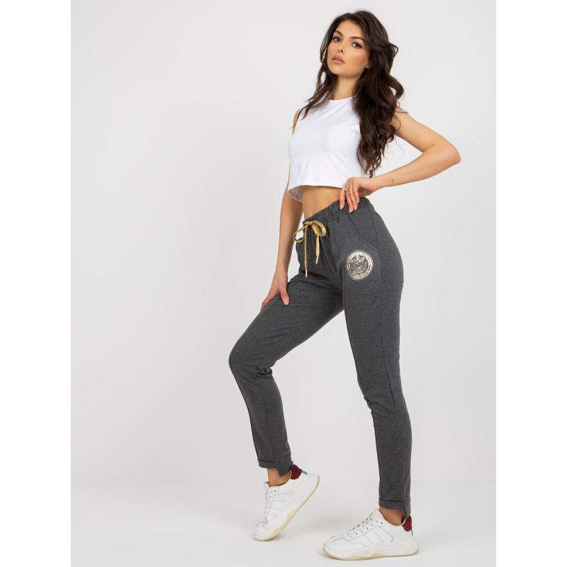 Dámské tepláky s kapsami SEVERINA tmavě šedé