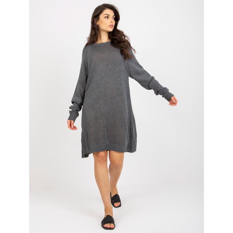 Dámské šaty s dlouhými rukávy EBERHARDA tmavě šedé  