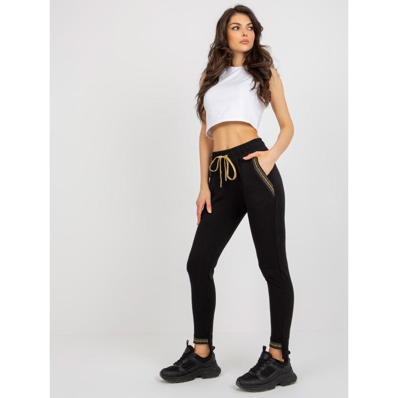 Női hímzett melegítőnadrág JOHANESA fekete