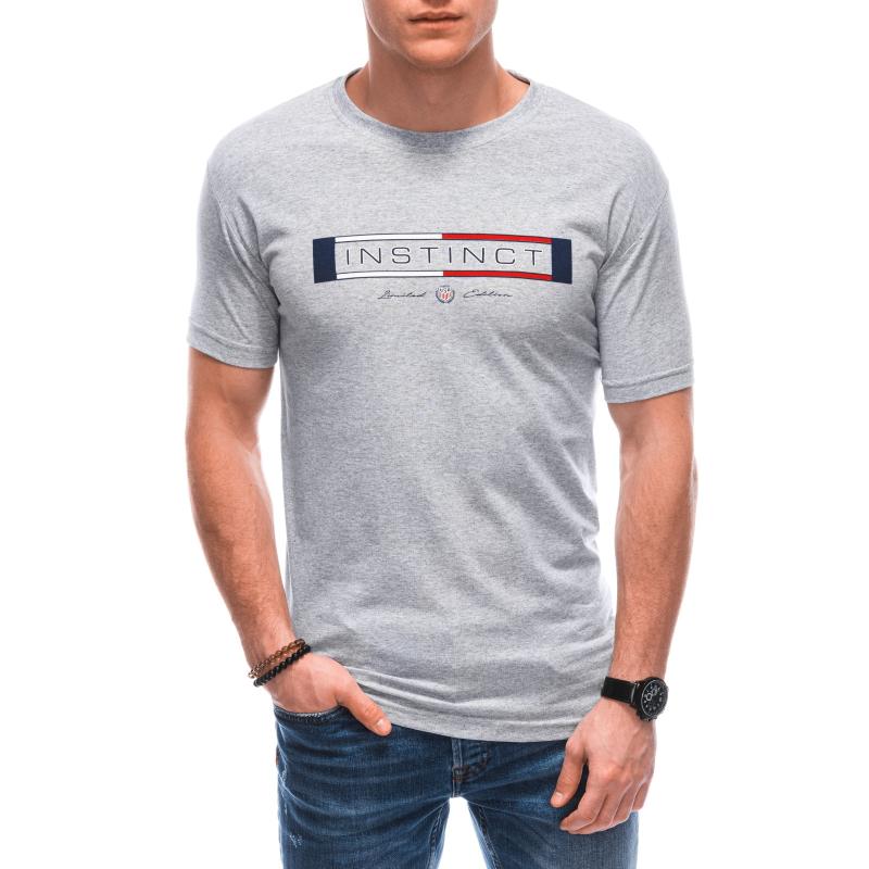 Pánske tričko s potlačou S1795 šedé