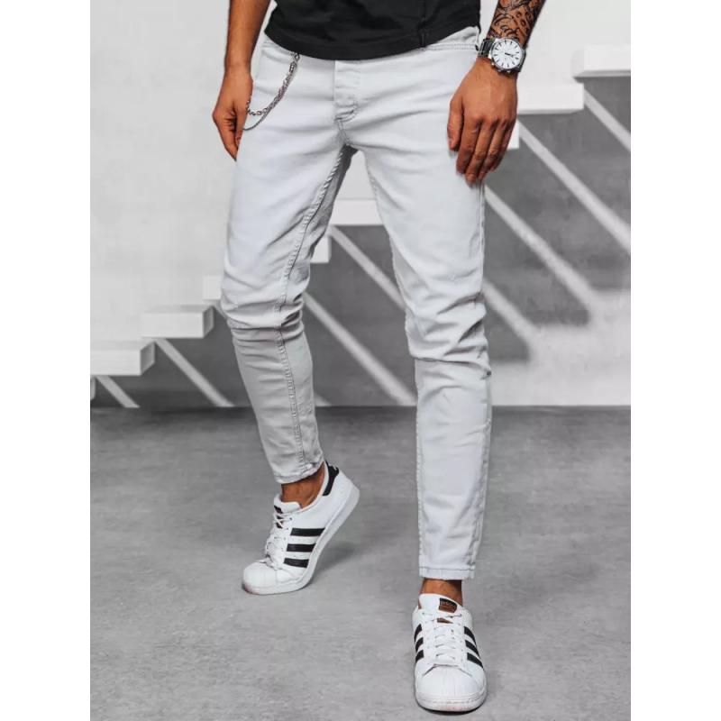Pánske nohavice džínsové E08 šedé