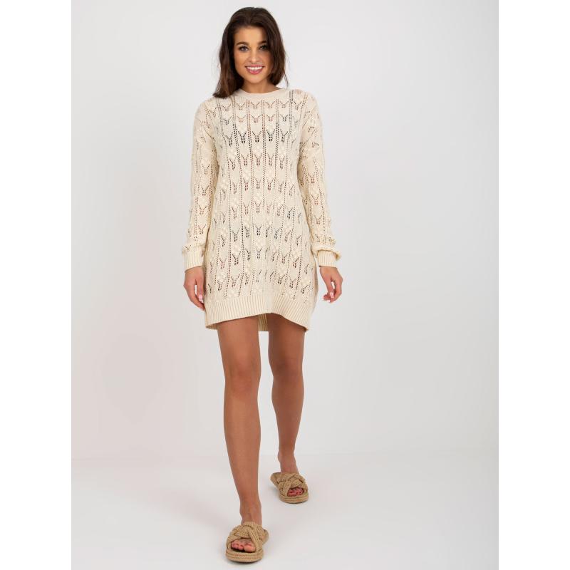 Női plus size ruha KARLA világos bézs
