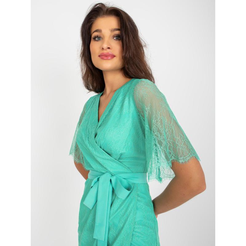 Női csipkés koktélruha EVA türkizkék