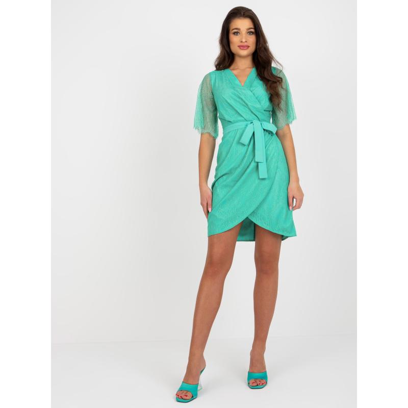 Női csipkés koktélruha EVA türkizkék