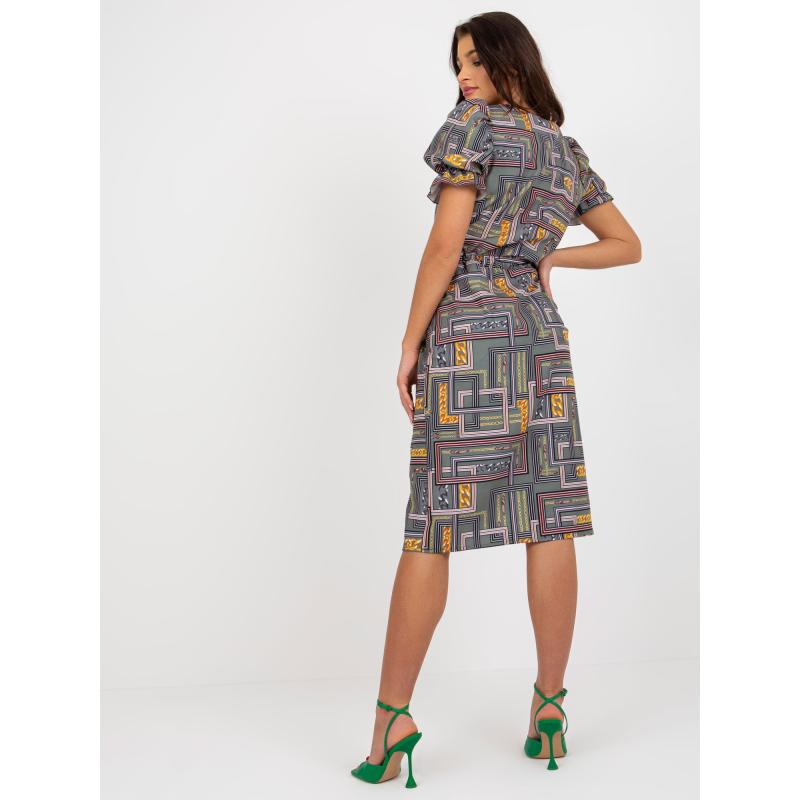 Dámské šaty s potiskem a krátkými rukávy EDUARDA khaki