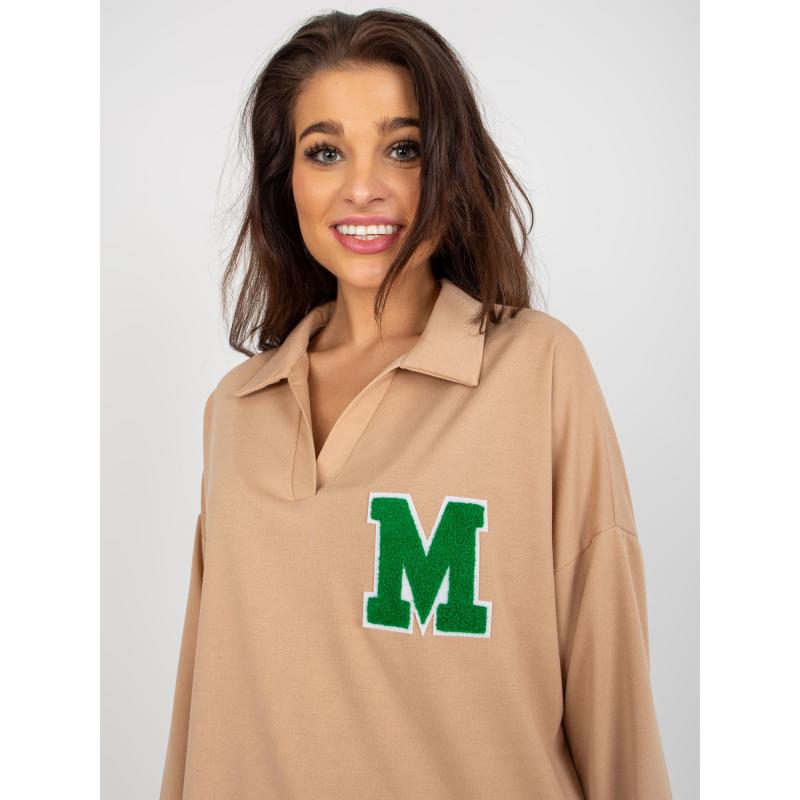 Női blúz gallérral SIBA barna