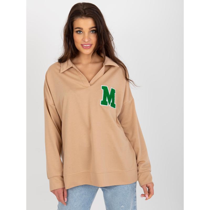 Női blúz gallérral SIBA barna