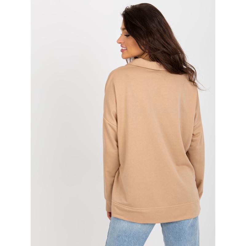 Női blúz gallérral SIBA barna