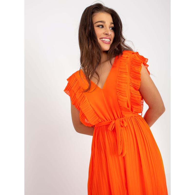 Női öves kezeslábas OCH BELLA narancssárga