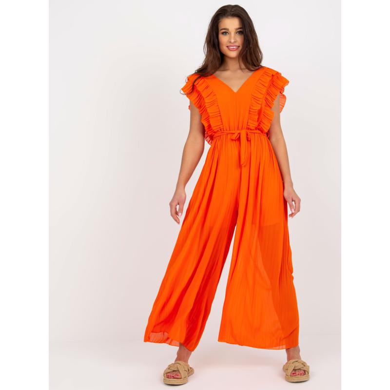 Női öves kezeslábas OCH BELLA narancssárga