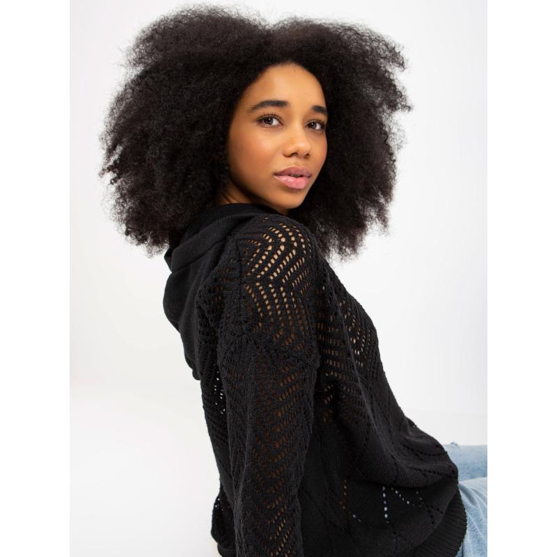 Dámsky sveter so vzorom SIMA čierny