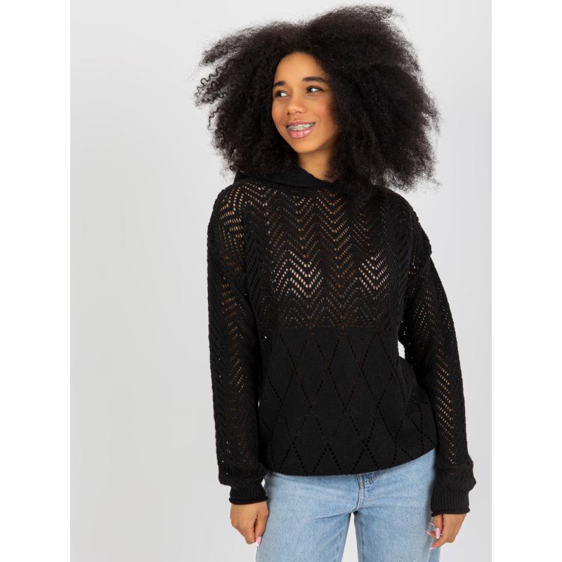 Dámsky sveter so vzorom SIMA čierny