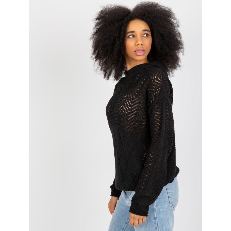 Dámsky sveter so vzorom SIMA čierny