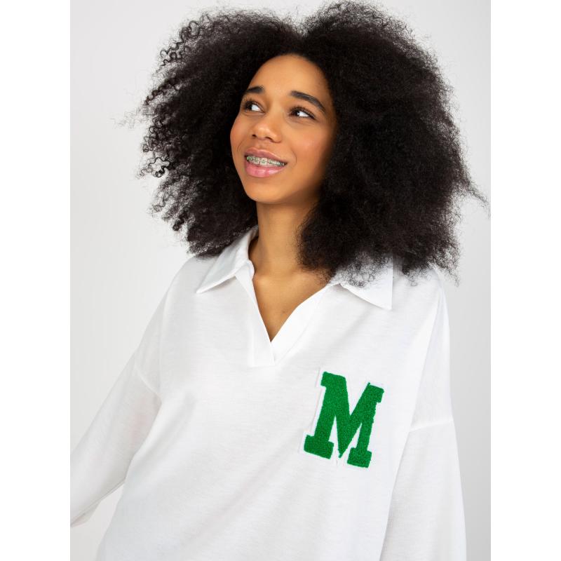 Dámska blúzka oversize s vreckom s nášivkou RADUZA ecru