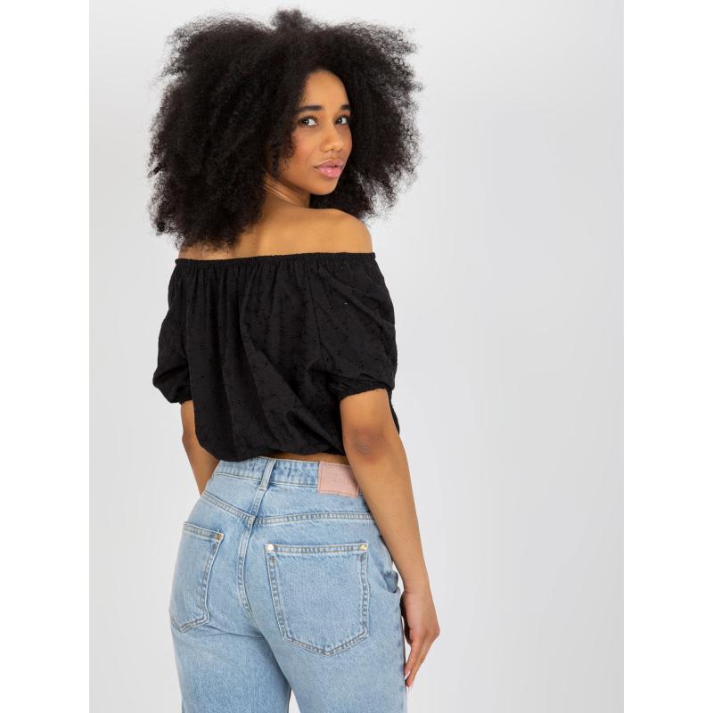 Női pamut pöttyös blúz DENISA fekete