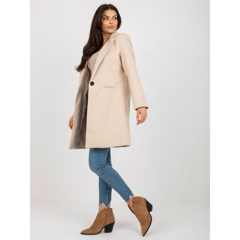 Dámský kabát s viskózou OCH BELLA béžový