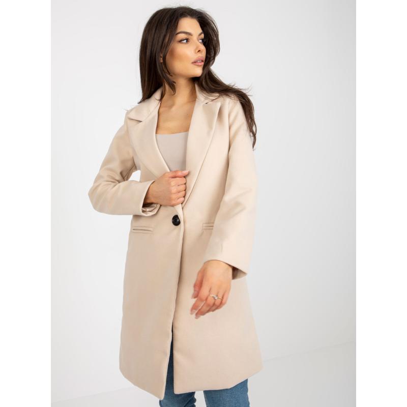 Dámský kabát s viskózou OCH BELLA béžový