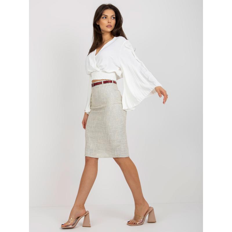 Dámská halenka s plisovanými rukávy IZI ecru