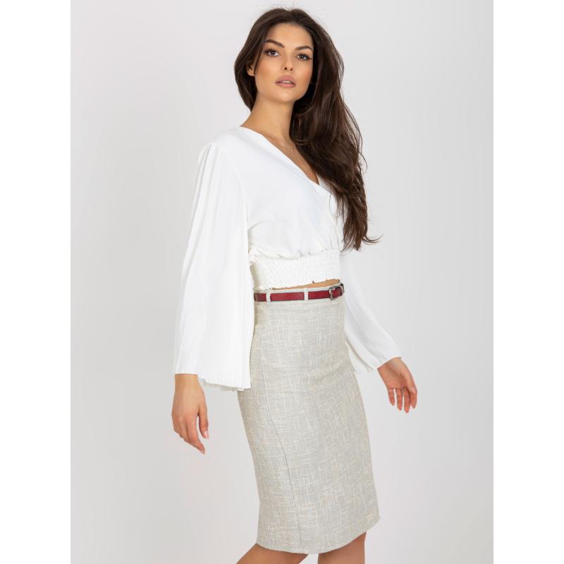 Dámská halenka s plisovanými rukávy IZI ecru