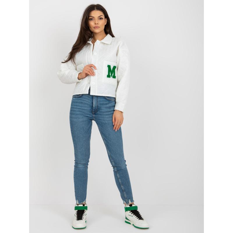 Női dzseki foltos steppelt átmeneti kabát BORISA ekrü