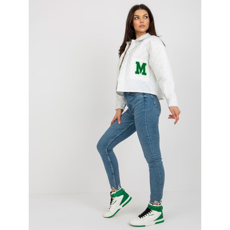 Női dzseki foltos steppelt átmeneti kabát BORISA ekrü