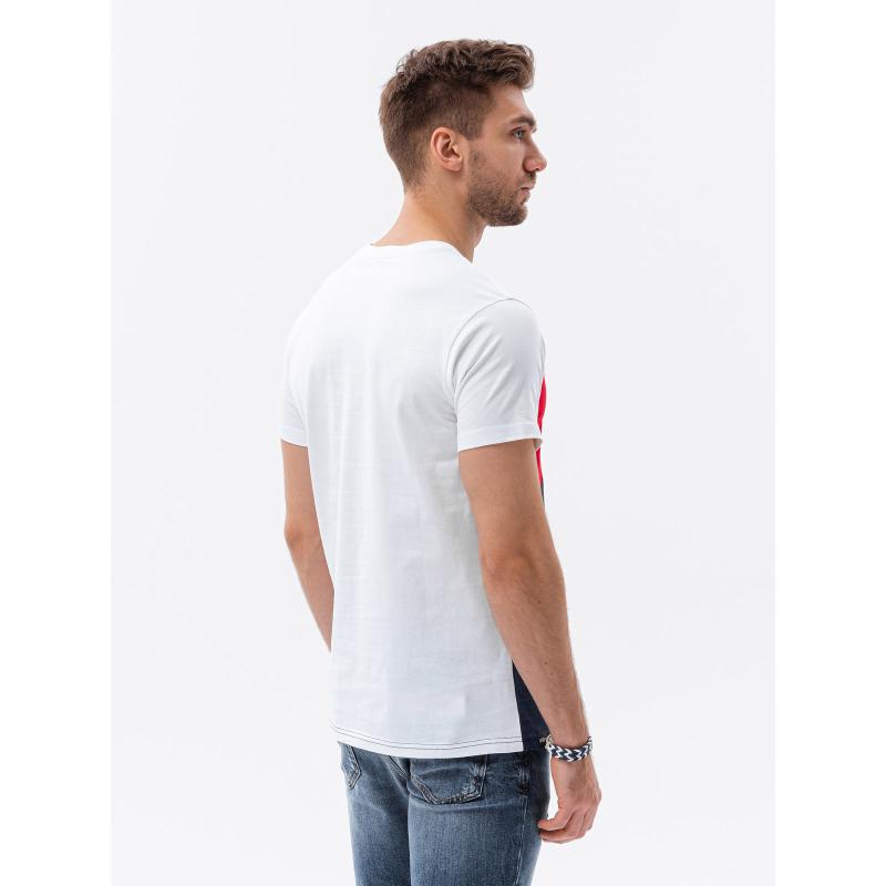 Férfi háromszínű póló sötétkék V3 S1640