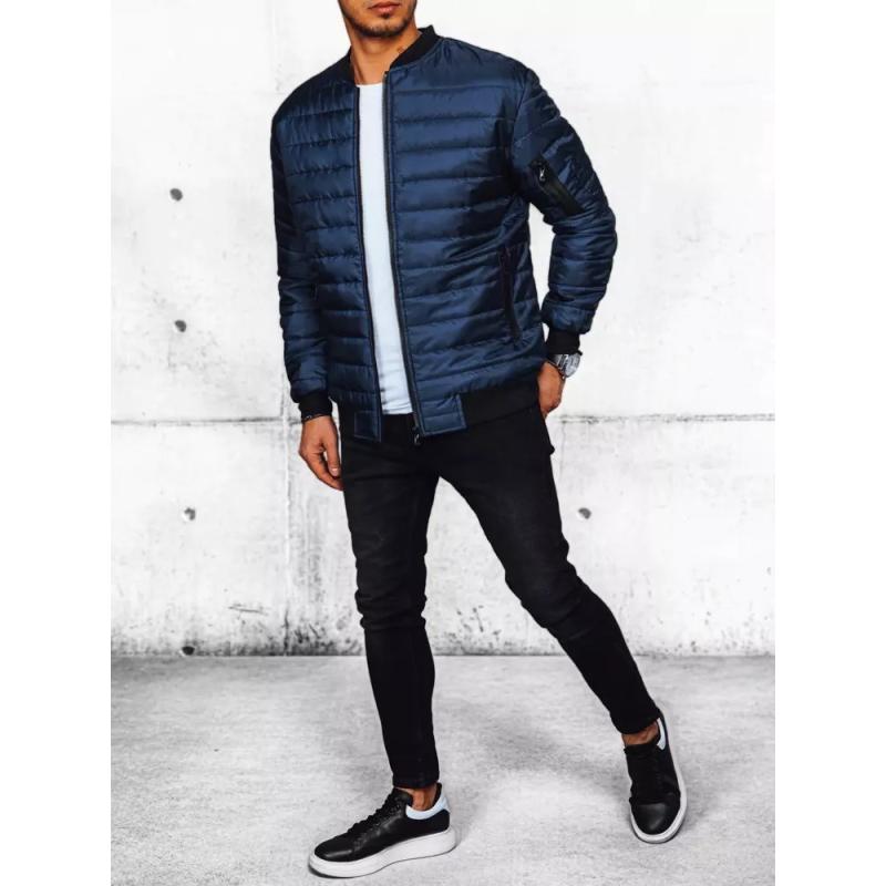 Férfi steppelt bomberdzseki W10 sötétkék