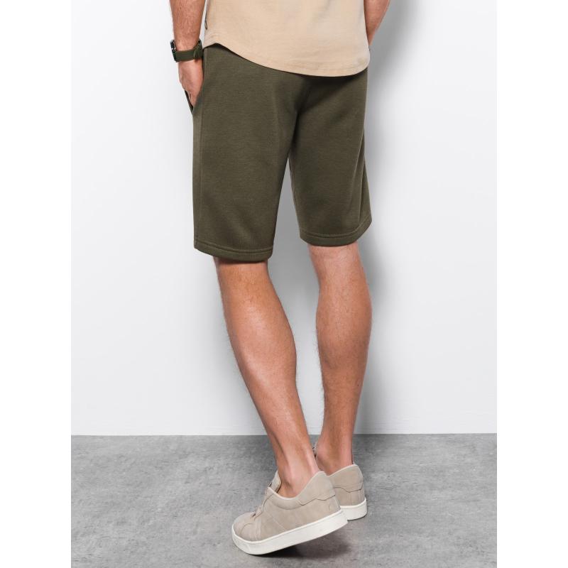 Férfi rövidnadrág zsebekkel V16 OM-SRBS-0109 sötét olajzöld színű