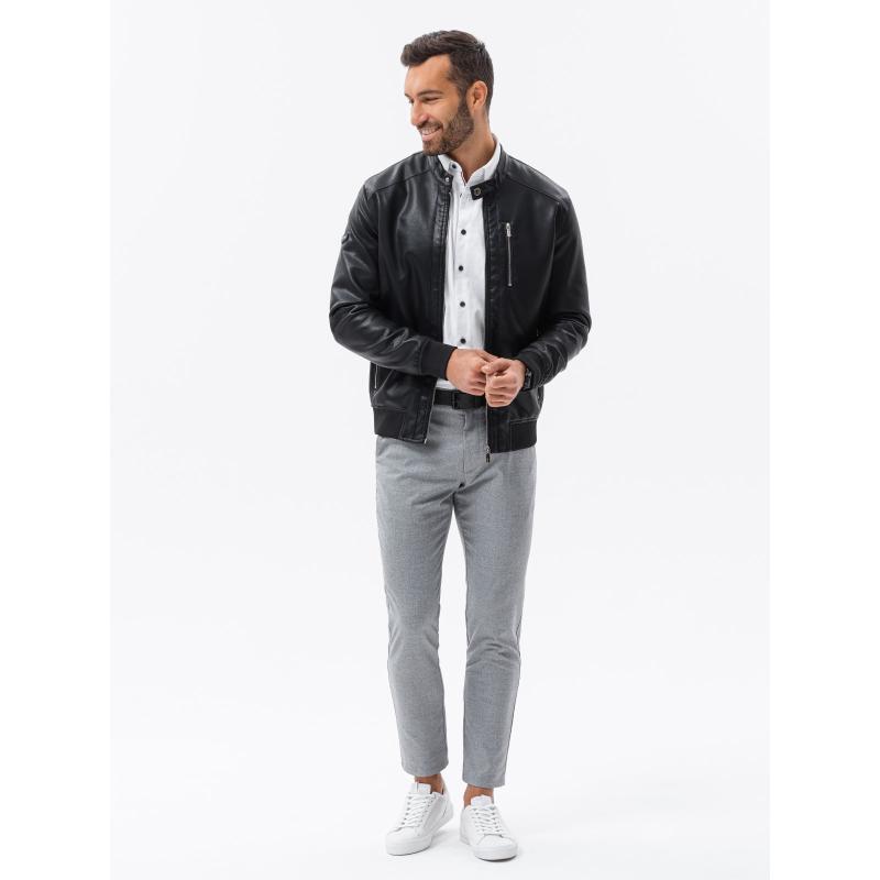 Férfi műbőr dzseki V2 OM-JAFL-0109 fekete