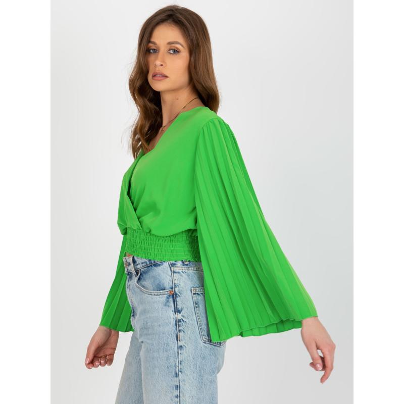 Dámská halenka s plisováním LENKA světle zelená 