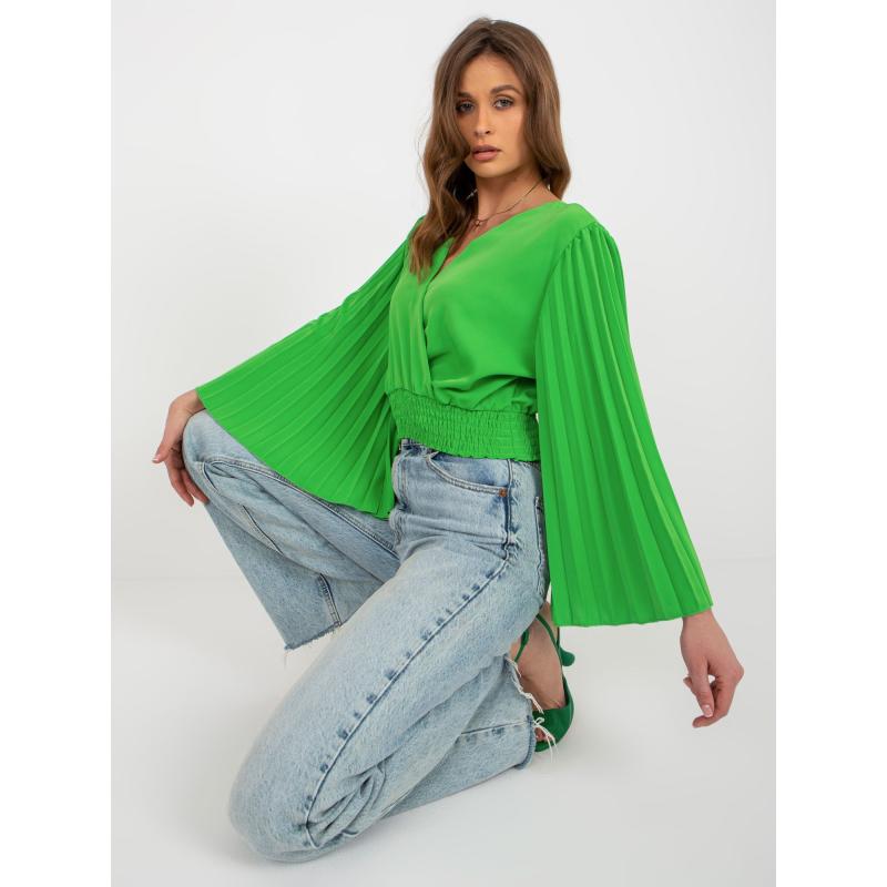 Dámská halenka s plisováním LENKA světle zelená 