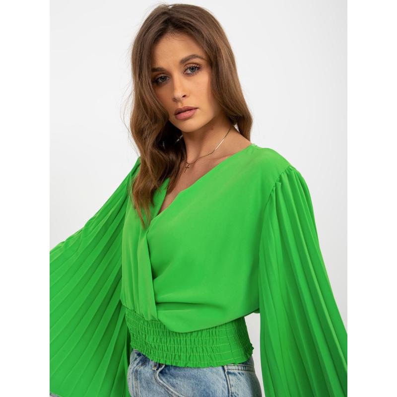 Dámská halenka s plisováním LENKA světle zelená 
