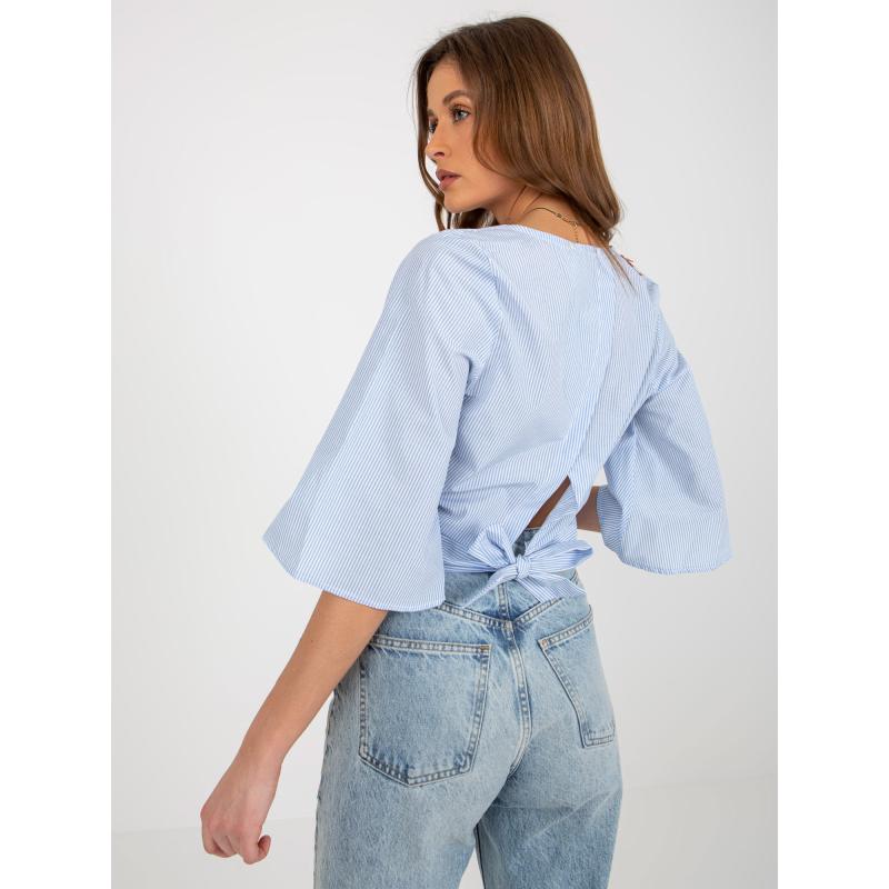 Dámská halenka pruhovaná STANA světle modrá a bílá