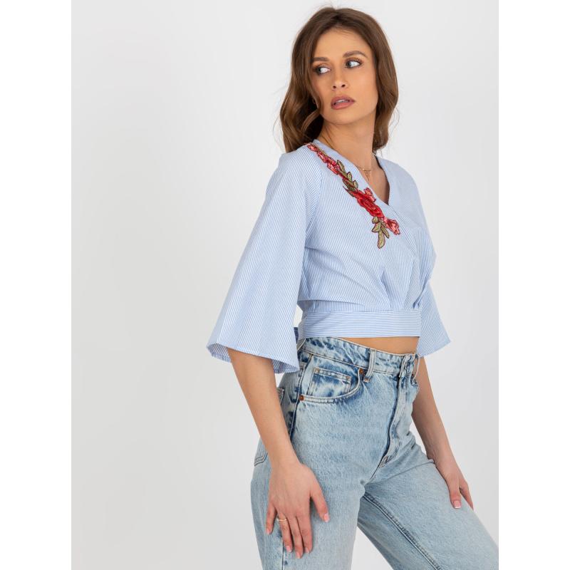 Dámská halenka pruhovaná STANA světle modrá a bílá