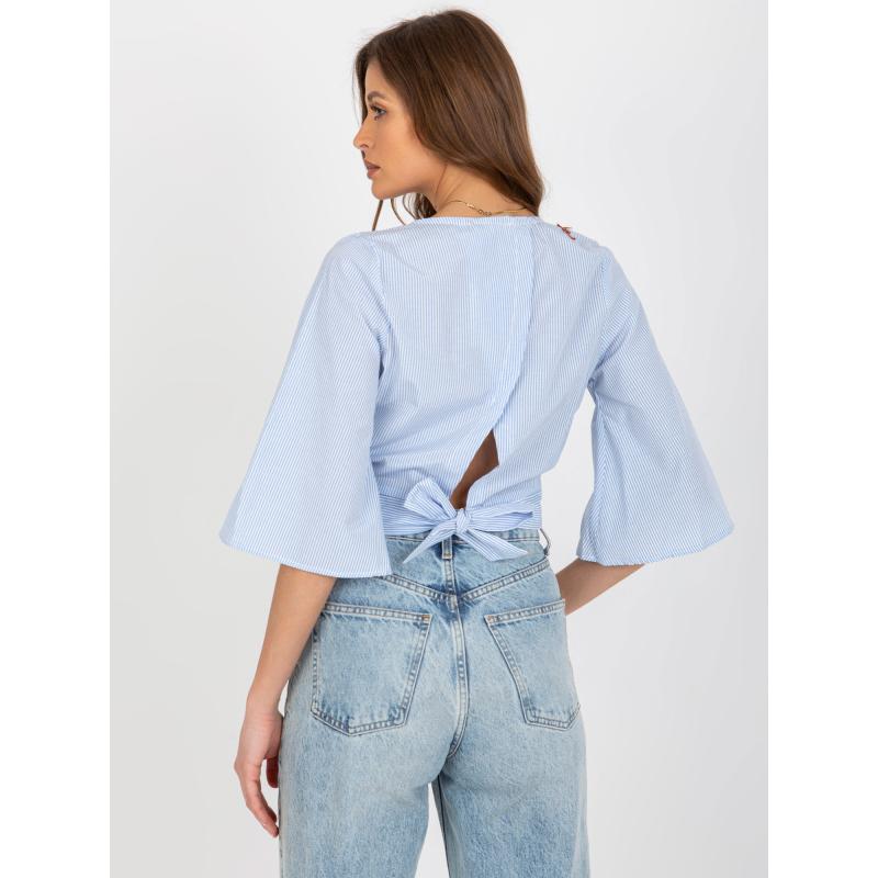 Dámská halenka pruhovaná STANA světle modrá a bílá