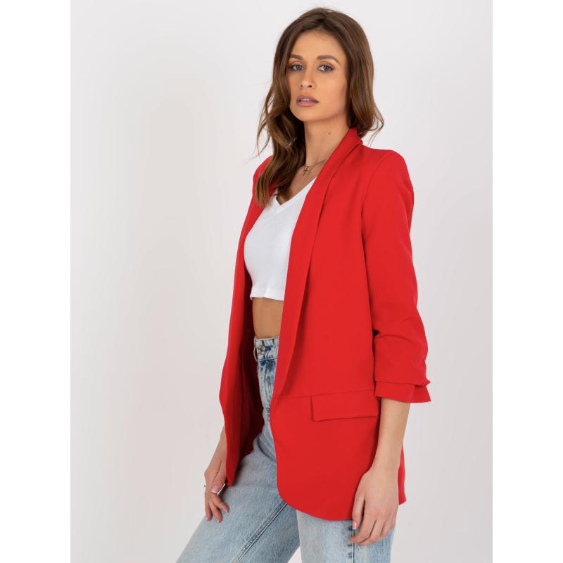 Dámské sako s řasením ADELA červené 