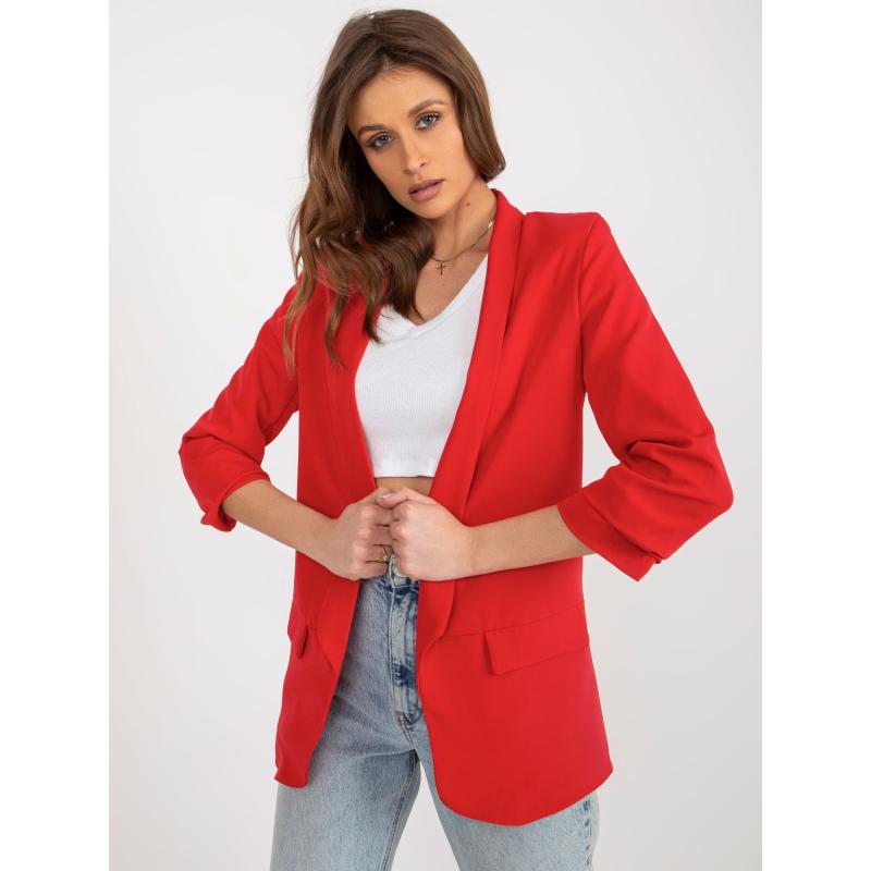 Dámské sako s řasením ADELA červené 