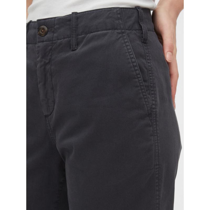 Kalhoty straight khaki high rise
