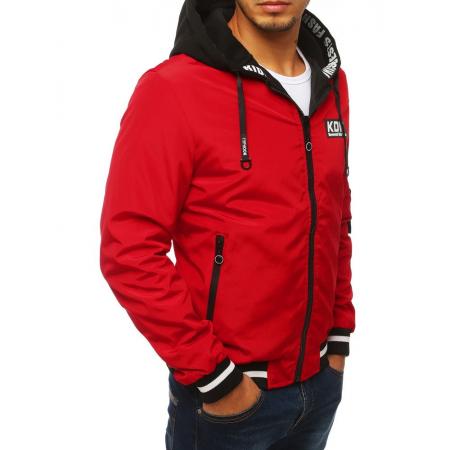 Pánská oboustranná bunda s kapucí červená