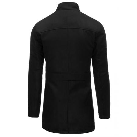 Pánský černý stylový kabát se zapínáním na zip
