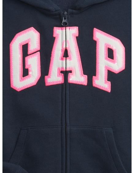 Baby GAP logós cipzáras pulóver Sötétkék