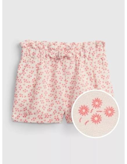 Detské ľanové kvetinové šortky